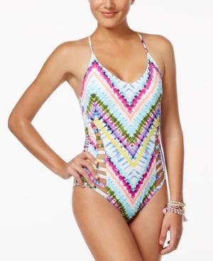 Bar Iii Dana Tie-dyed Strappy One-piece Swimsuit, Only At Macy's Women's Swimsuit