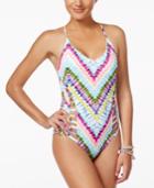 Bar Iii Dana Tie-dyed Strappy One-piece Swimsuit, Only At Macy's Women's Swimsuit