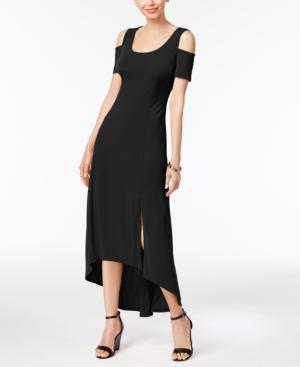 Ny Collection Petite Cold-shoulder High-low Maxi Dress