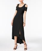Ny Collection Petite Cold-shoulder High-low Maxi Dress