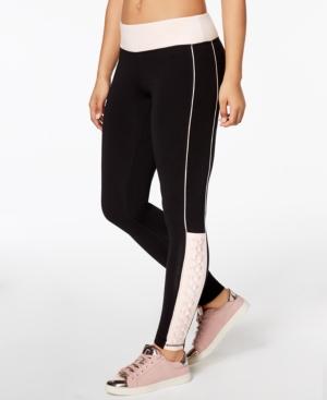 Material Girl Active Juniors' Colorblocked Lace-up Yoga Leggings, Created For Macy's