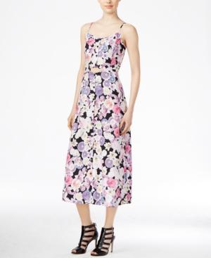 Kensie Floral-print Cutout Midi Dress