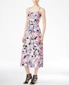 Kensie Floral-print Cutout Midi Dress