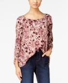 Style & Co. Floral-print Keyhole-back Top, Only At Macy's