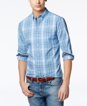 Club Room Men's Plaid Contrast-trim Shirt, Only At Macy's