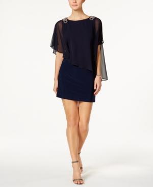 X By Xscape Petite Embellished Chiffon Cape Dress