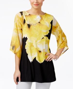 Jm Collection Floral-print Tunic, Only At Macy's