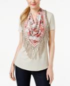 Style & Co. Petite Scoop-neck Top & Floral Fringe Scarf, Only At Macy's