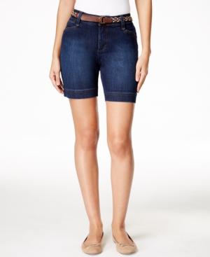 Lee Platinum Petite Bella Wash Belted Denim Shorts