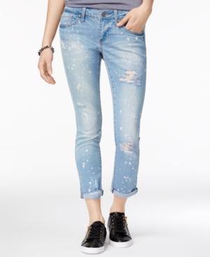 Rampage Juniors' Chloe Ripped Cuffed Skinny Jeans