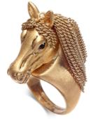 Kate Spade New York Gold-tone Pave & Chain Horse Ring