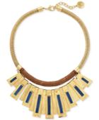 Vince Camuto Gold-tone Cord-wrapped Multi-bar Statement Necklace