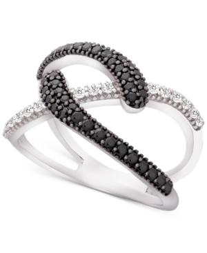 Wrapped In Love Diamond Crisscross Statement Ring (1/2 Ct. T.w.) In 14k White Gold, Created For Macy's