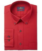 Club Room Men's Estate Classic/regular Fit Wrinkle Resistant Claret Solid Dress Shirt, Only At Macy's