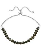 Giani Bernini Sterling Silver Peacock Colored Fresh Water Pearl Adjustable Bracelet, Only At Macy's