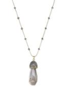 Paul & Pitu Naturally 14k Gold-plated Agate And Hematite Crystal Pendant Necklace