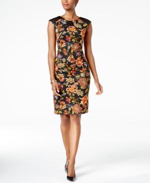 Sangria Printed Scuba Sheath Dress, Regular & Petite Sizes