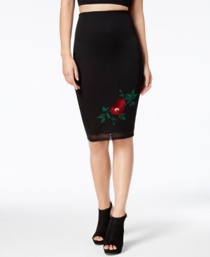 Glam By Glamorous Floral-embroidered Pencil Skirt