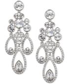 Givenchy Silver-tone Crystal Drama Chandelier Earrings