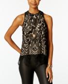 Almost Famous Juniors' Scalloped Lace Tank Top