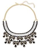 Inc International Concepts Two-tone Jet Stone & Bead Statement Necklace, Created For Macy's