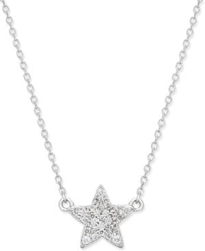 Diamond Star Pendant Necklace (1/8 Ct. T.w.) In 14k White Gold