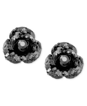 Betsey Johnson Black Crystal Stud Earrings