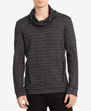 Calvin Klein Men's Marled-stripe Funnel-neck Sweater