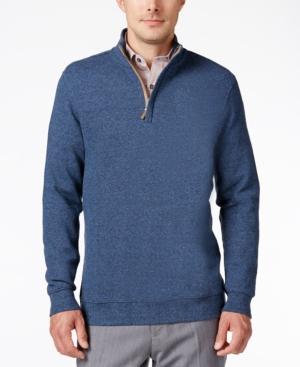 Tasso Elba Men's Big And Tall Honeycomb Textured Quarter-zip Sweater, Only At Macy's