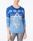 Hooked Up By Iot Juniors' Star Of David Holiday Sweater