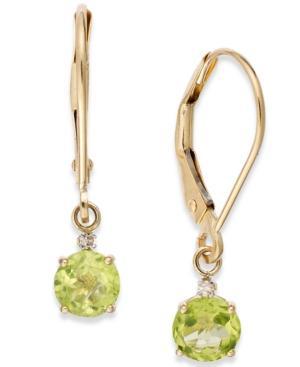 Peridot Leverback Earrings In 14k Gold (3/4 Ct. T.w.)