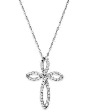 Diamond Necklace, Sterling Silver Diamond Cross Pendant (1/4 Ct. T.w.)