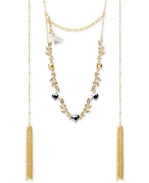 Lonna & Lilly Gold-tone Crystal Vine And Tassel Choker Necklace