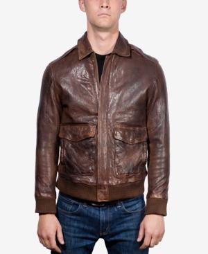 Boston Harbour Vintage Men's Washed Leather Aviator Jacket