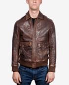 Boston Harbour Vintage Men's Washed Leather Aviator Jacket