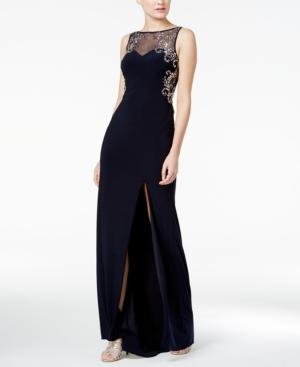 Blondie Nites Juniors' Embellished Illusion Gown