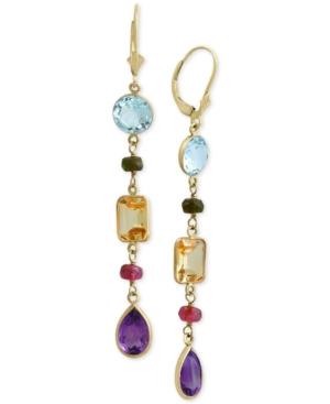 Effy Multi-gemstone Drop Earrings (15-1/2 Ct. T.w.) In 14k Gold