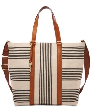 Fossil Maya Striped Large Work Tote