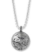 Effy Men's Black Spinel Eagle 22 Pendant Necklace In Sterling Silver