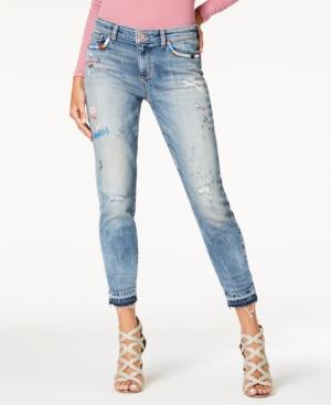 Guess Cropped Graphic Skinny Jeans