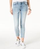 Blue Desire Juniors' Cropped Faux-pearl Skinny Jeans