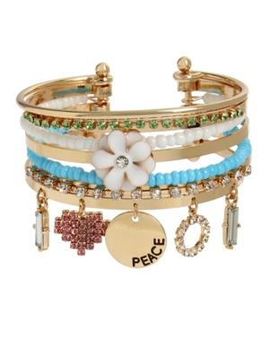 Bcbgeneration Flower Multi Charm Cuff Bracelet