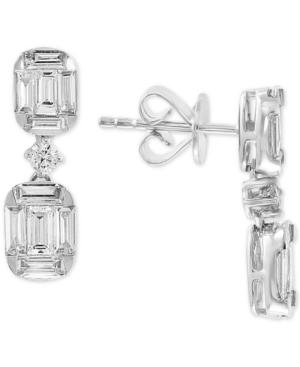 Effy Diamond Baguette Drop Earrings (1-1/5 Ct. T.w.) In 14k White Gold