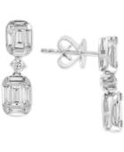 Effy Diamond Baguette Drop Earrings (1-1/5 Ct. T.w.) In 14k White Gold