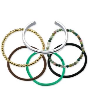 Unwritten Interchangeable Elastic Band Cuff Bracelet In Stainless Steel