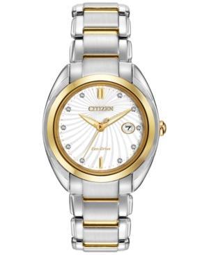Citizen Women's Celestial Eco-drive Diamond Accent Two-tone Stainless Steel Bracelet Watch 30mm Em0314-51a