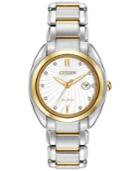 Citizen Women's Celestial Eco-drive Diamond Accent Two-tone Stainless Steel Bracelet Watch 30mm Em0314-51a