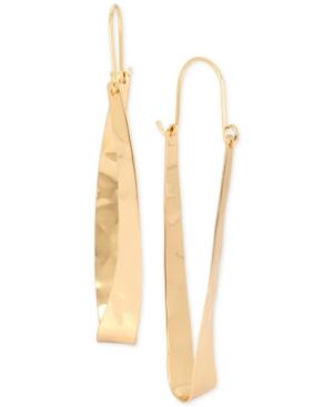 Robert Lee Morris Soho Gold-tone Hammered Oval Hoop Earrings