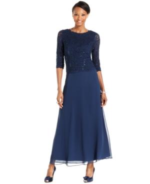 Alex Evenings Sequined Lace Gown