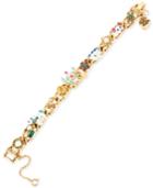 Betsey Johnson Gold-tone Multi-charm Link Bracelet